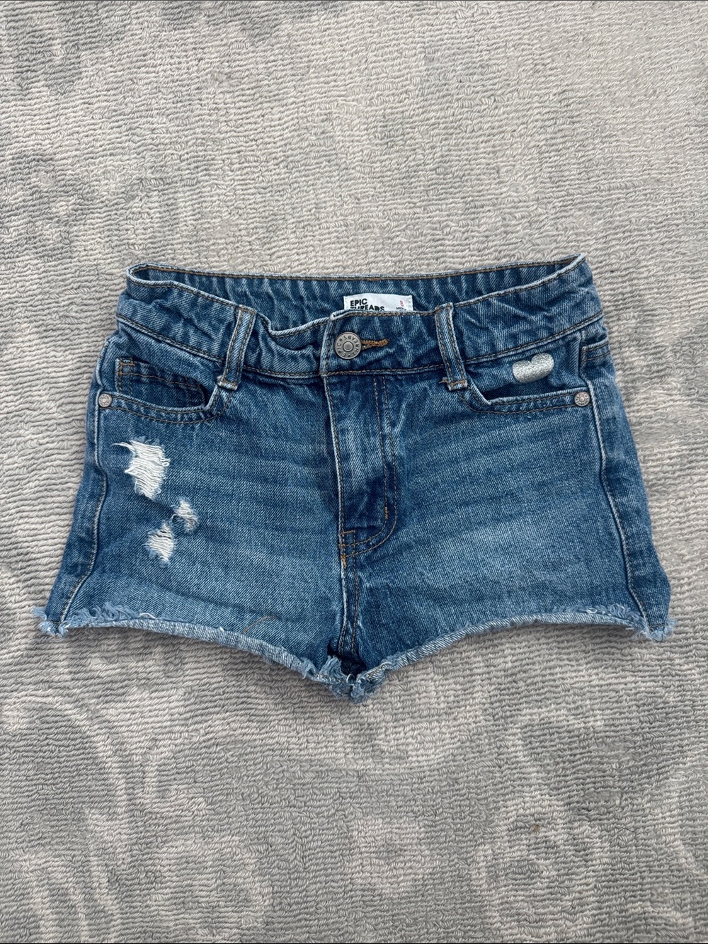 Epic Threads Distressed Denim Shorts - Blue
